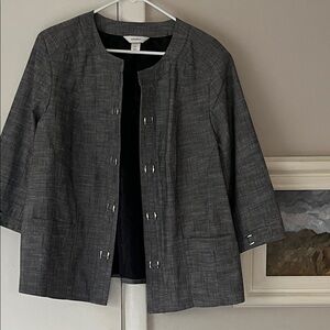 CJ Banks Charcoal Blazer 1X Open Front